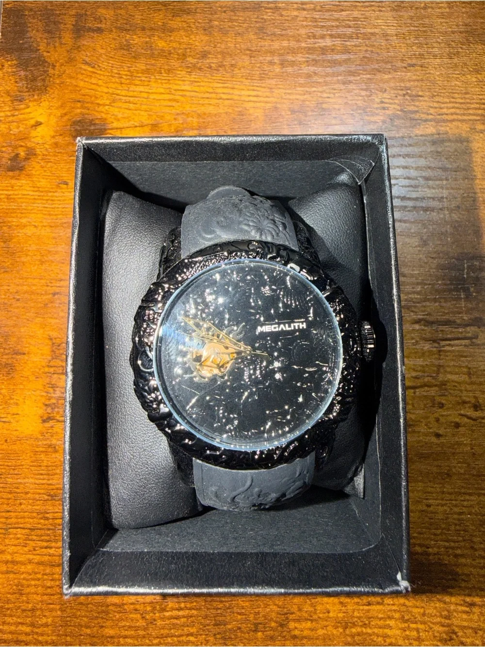 Megalith Black Men's Watch with Gold Accents(Automatic)